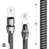 Flextron Gas Line Hose 3/8'' O.D.x36'' Length 1/2" FIPx3/8" MIP Fittings, Stainless Steel Flexible Connector FTGC-SS14-36F